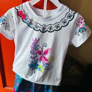 Colorful Floral Kids Shirt Mirabel from Encanto Costume
